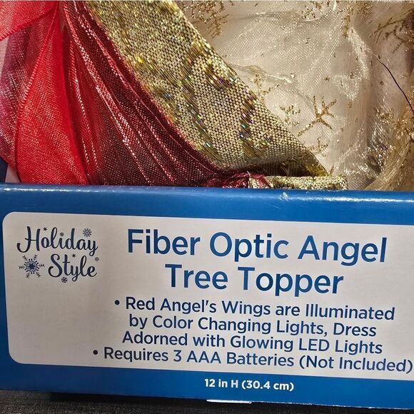 Holiday Style - 12" - LED Fiber Optic Angel Christmas Tree Topper -  New - Picture 5 of 8